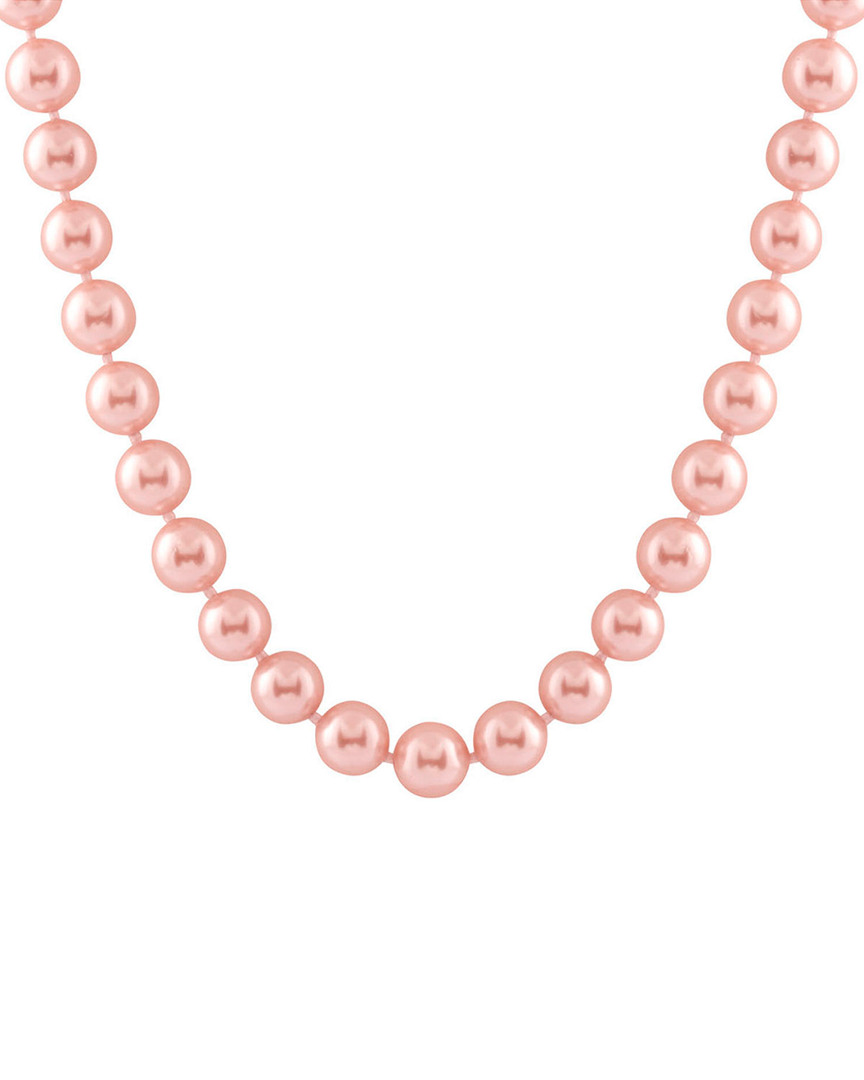 Splendid Pearls Rhodium Plated Silver 14-15mm Shell Pearl Necklace