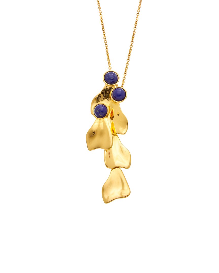 Oscar De La Renta Petal Cabochon Necklace In Gold