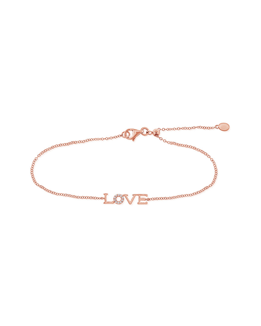 Sabrina Designs 14k Rose Gold 0.04 Ct. Tw. Diamond Love Bracelet