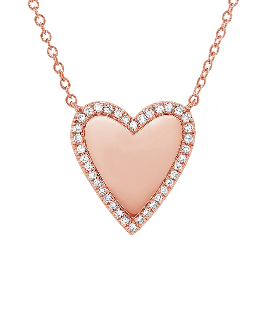 Sabrina Designs 14k Rose Gold 0.09 Ct. Tw. Diamond Heart Necklace