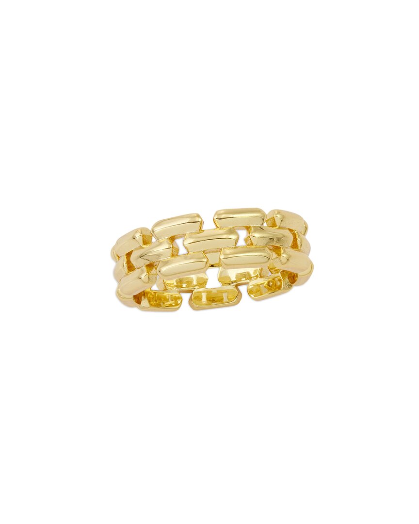 Savvy Cie 18k Plated Cz Link Ring