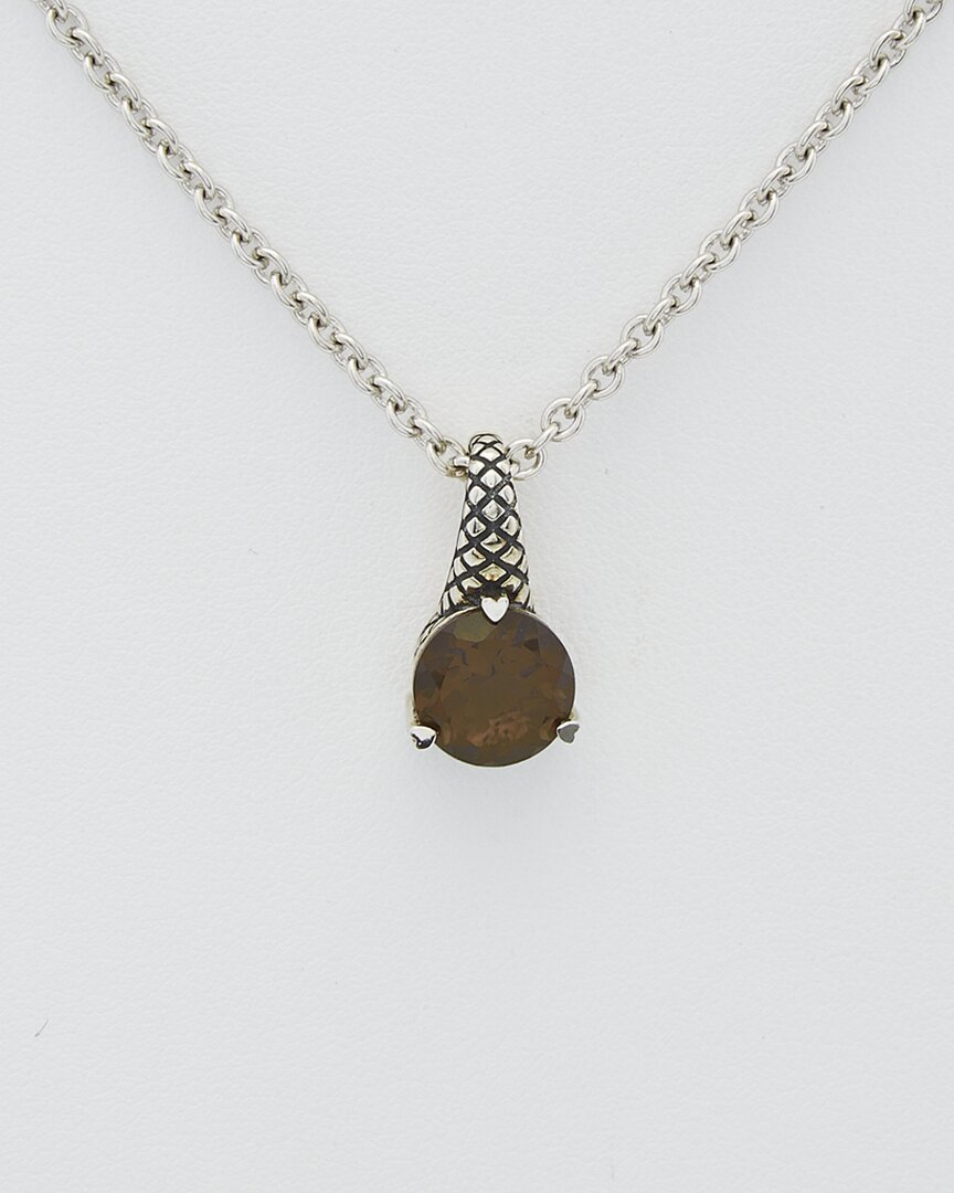 Andrea Candela Mini Alhambra 18k & Silver Quartz Necklace In Metallic