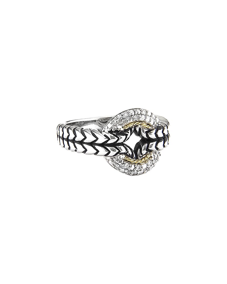 Andrea Candela Lazo 18k & Silver 0.09 Ct. Tw. Diamond Ring In Metallic
