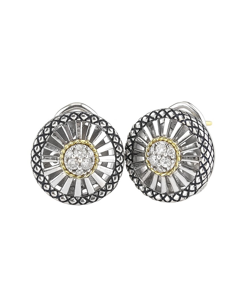 Andrea Candela Diamante 18k Over Silver Diamond Earrings