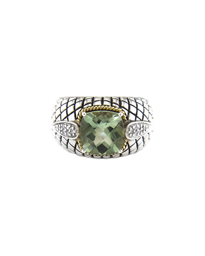 Shop Andrea Candela Ibiza 18k & Silver 3.90 Ct. Tw. Diamond & Green Amethyst Ring