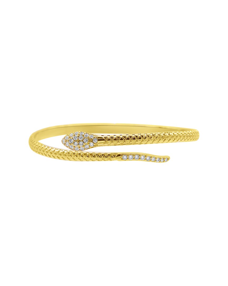 Adornia 14k Plated Pearl Cuff Bracelet In Gold