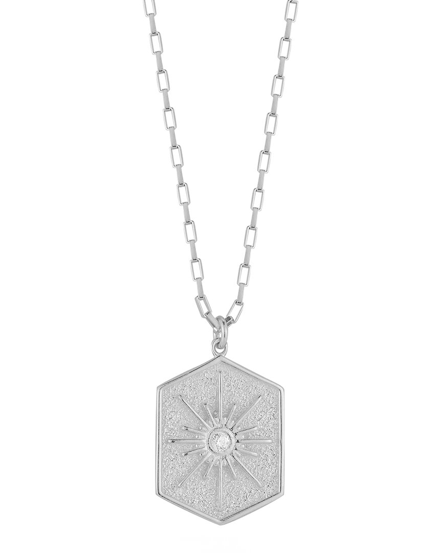Sphera Milano Silver Cz Starburst Pendant Necklace