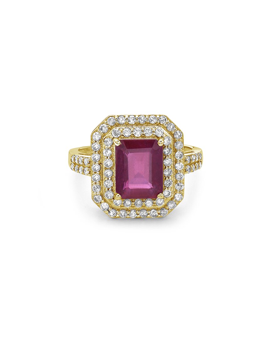 Forever Creations Usa Inc. Forever Creations 14k 3.69 Ct. Tw. Diamond & Ruby Double Halo Ring