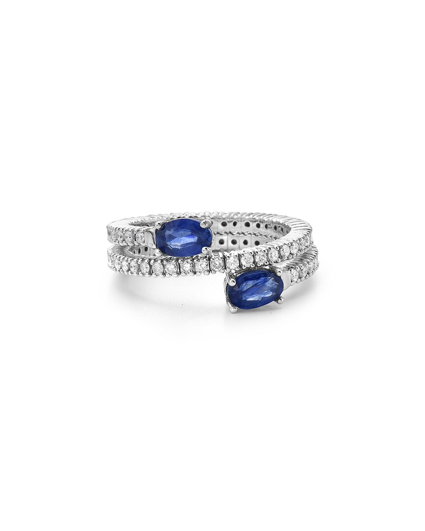 Forever Creations Usa Inc. Forever Creations 14k 2.40 Ct. Tw. Diamond & Sapphire Flexible Wrap Ring