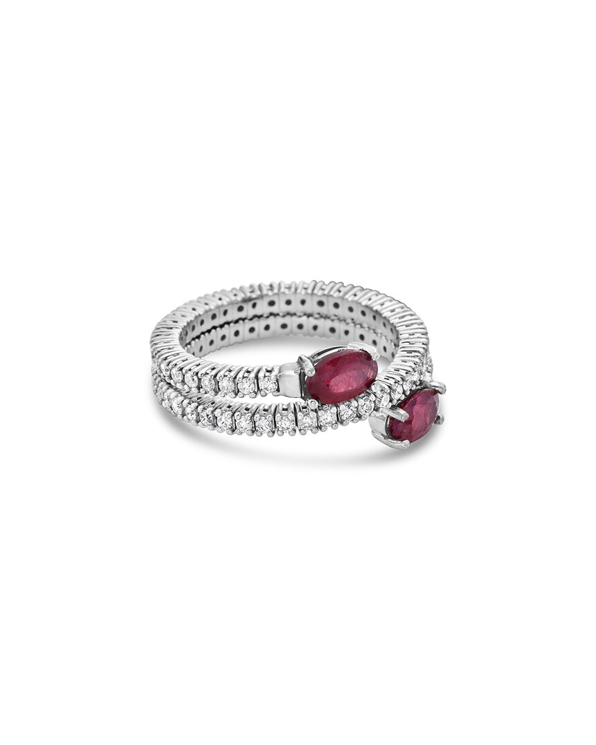 Forever Creations Usa Inc. Forever Creations 14k 2.40 Ct. Tw. Diamond & Ruby Flexible Wrap Ring