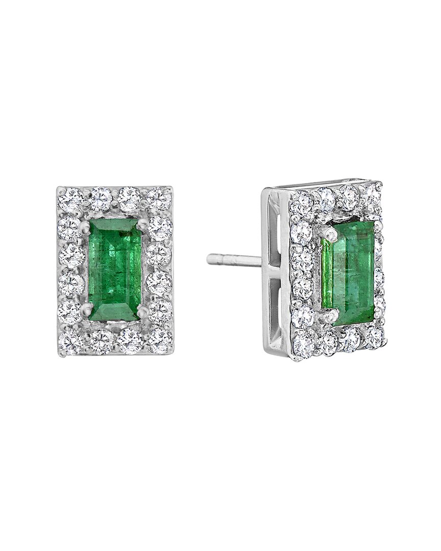 Forever Creations Usa Inc. Forever Creations 14k 2.06 Ct. Tw. Diamond & Emerald Earrings In Gold