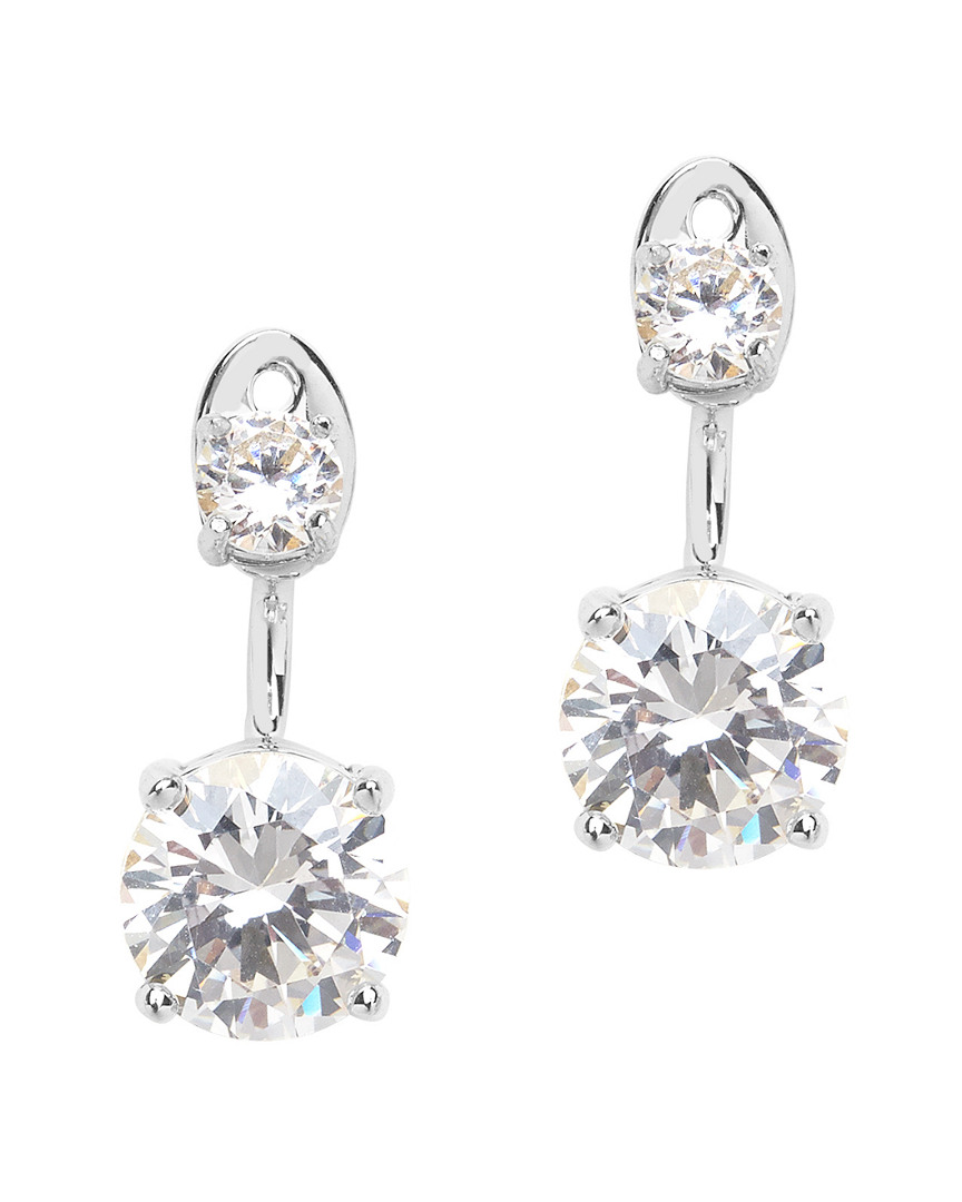 Sterling Forever Silver Cz Brilliant Jacket Earrings