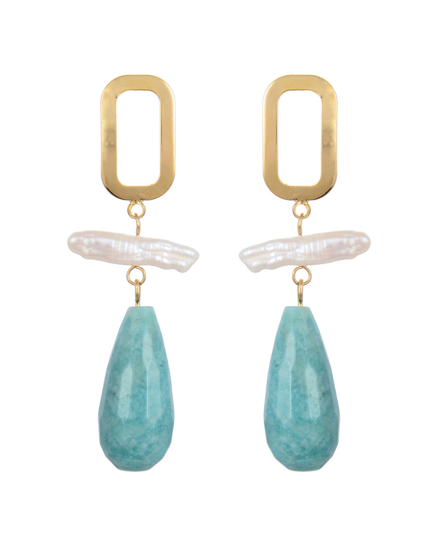 Eye Candy La Luxe Collection Amazonite Pearl Lexy Earrings