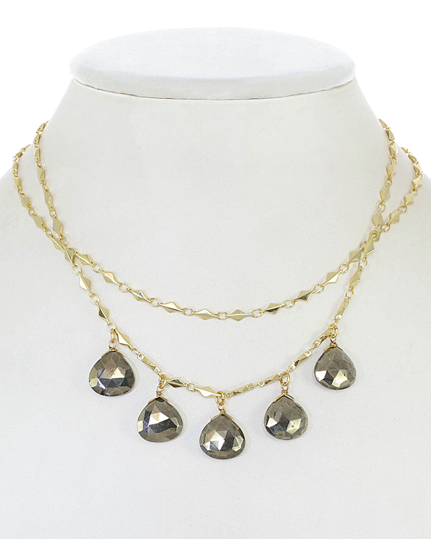 Rachel Reinhardt 14k Plated Pyrite Necklace