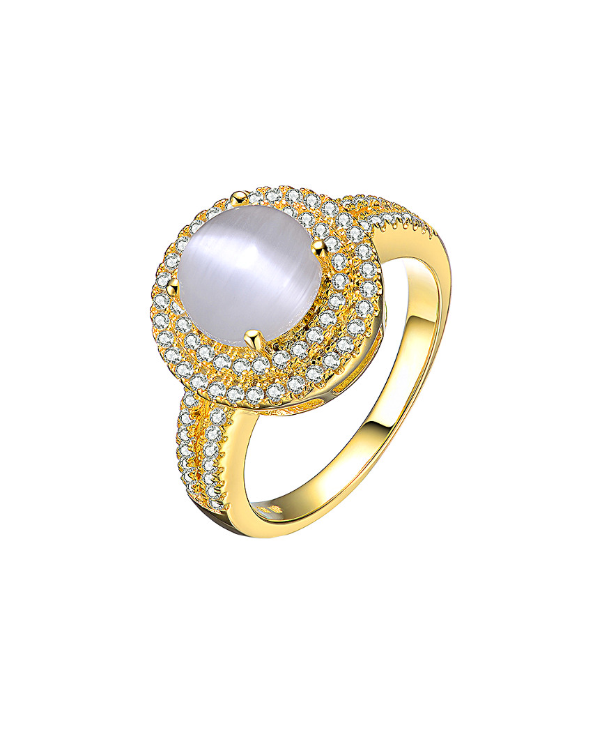 Genevive 14k Over Silver Cz Ring