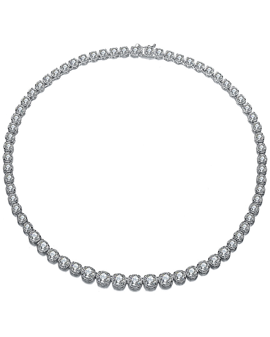 Genevive Silver Cz Necklace