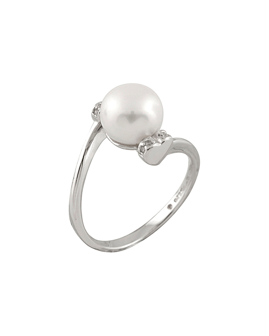 Splendid Pearls Silver 8-8.5mm Freshwater Pearl Ring
