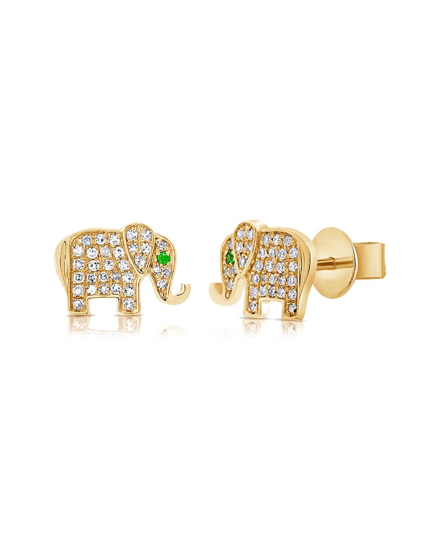 Sabrina Designs 14k 0.18 Ct. Tw. Diamond Elephant Studs