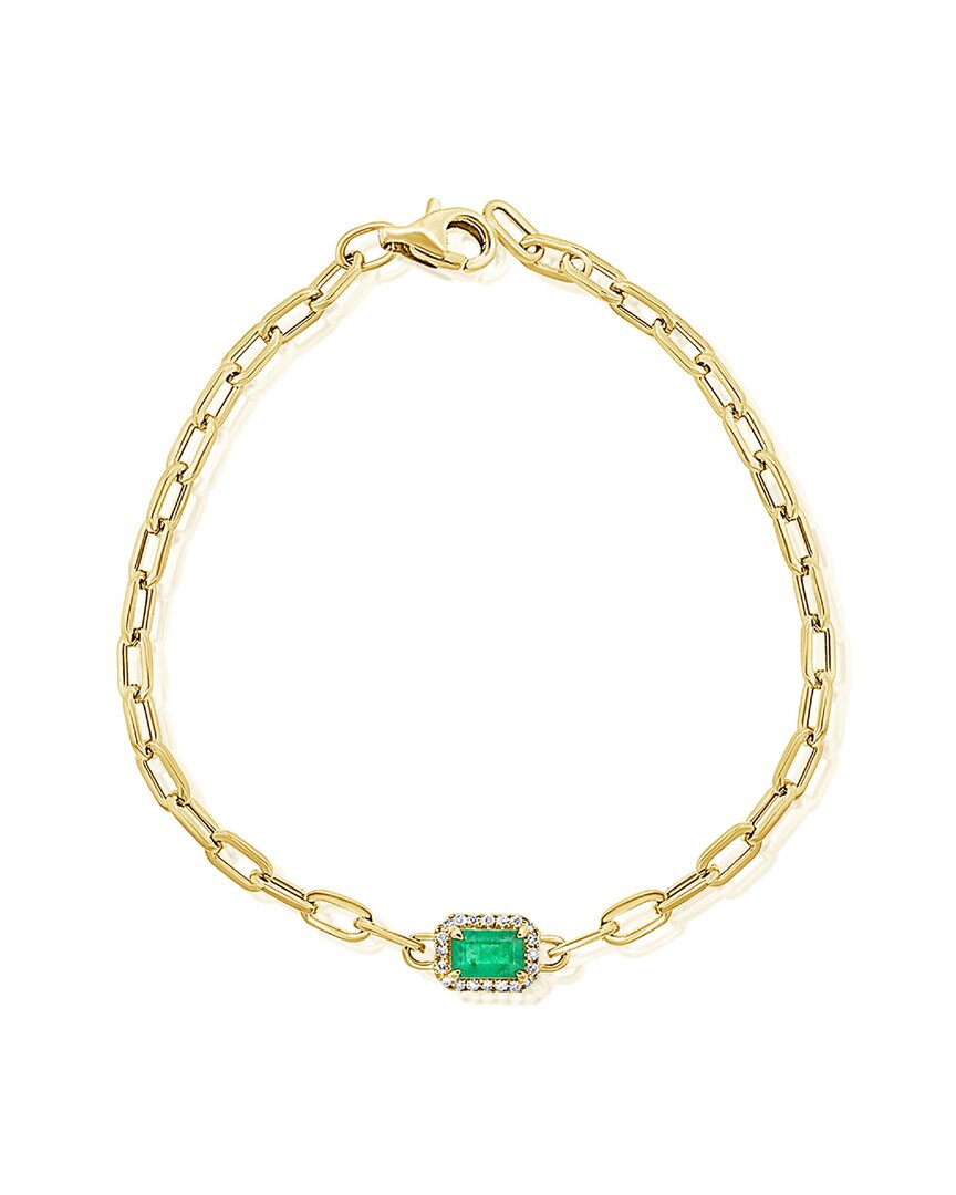 Sabrina Designs 14k 0.64 Ct. Tw. Diamond & Emerald Link Bracelet