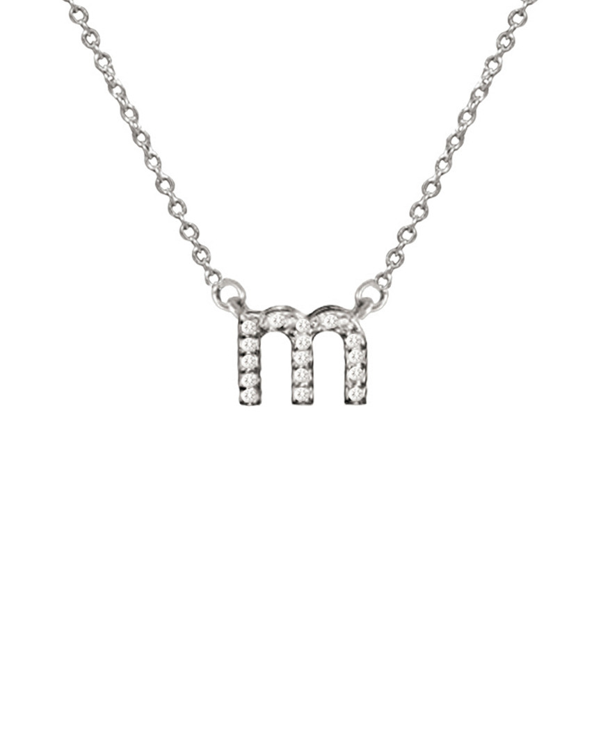 Shop Jane Basch 14k White Gold Diamond Lowercase Initial Necklace (a-z) In Multicolor