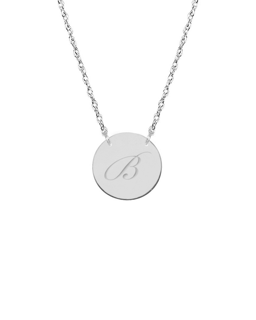 Shop Jane Basch Dnu 0 Units Sold  14k White Gold Initial Disc Necklace (a-z) In Multicolor