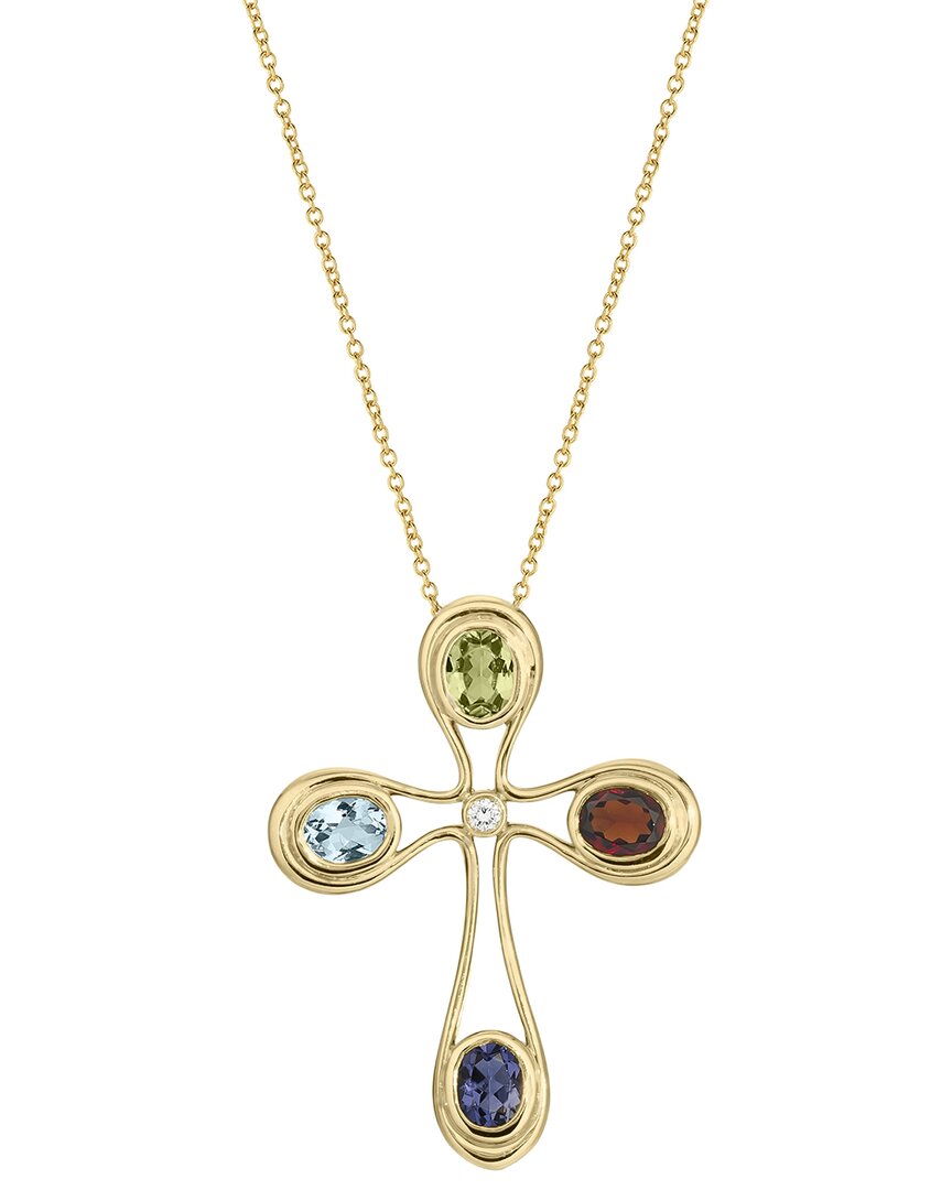 Le Vian ® 14k Honey Gold 1.37 Ct. Tw. Diamond & Gemstone Pendant Necklace