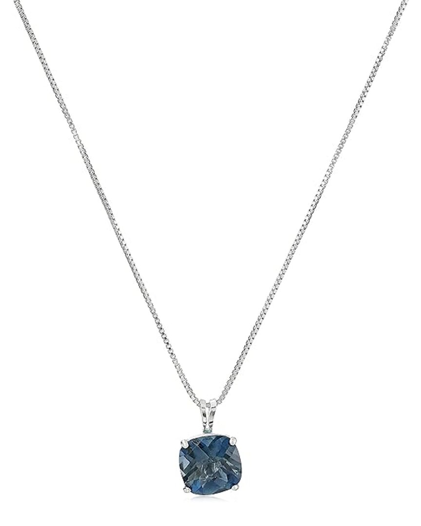 Maxcolor Silver 2.05 Ct. Tw. Londen Blue Topaz Pendant Necklace