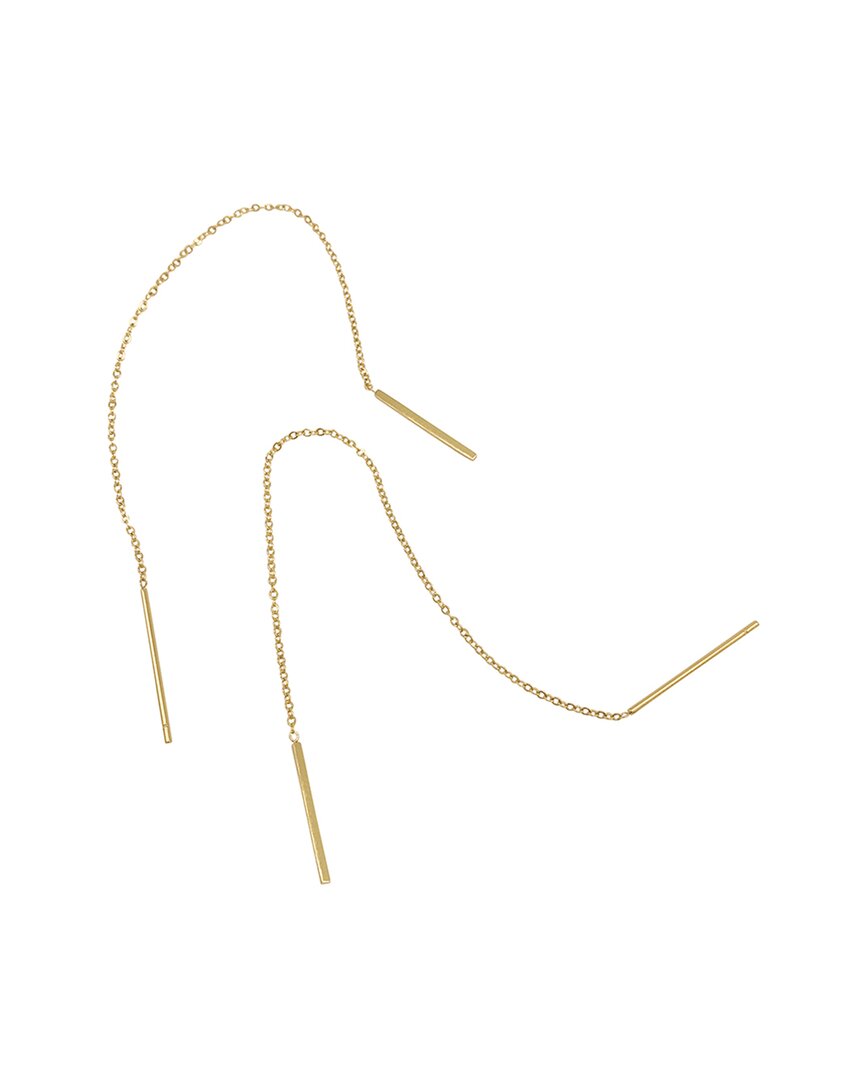 Adornia 14k Plated Threader Earrings In Yellow