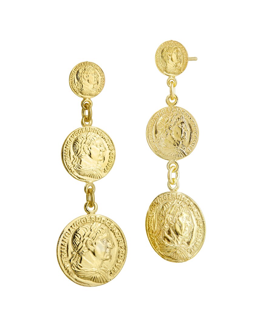 Savvy Cie 18k Over Silver Coin Dangle Earrings