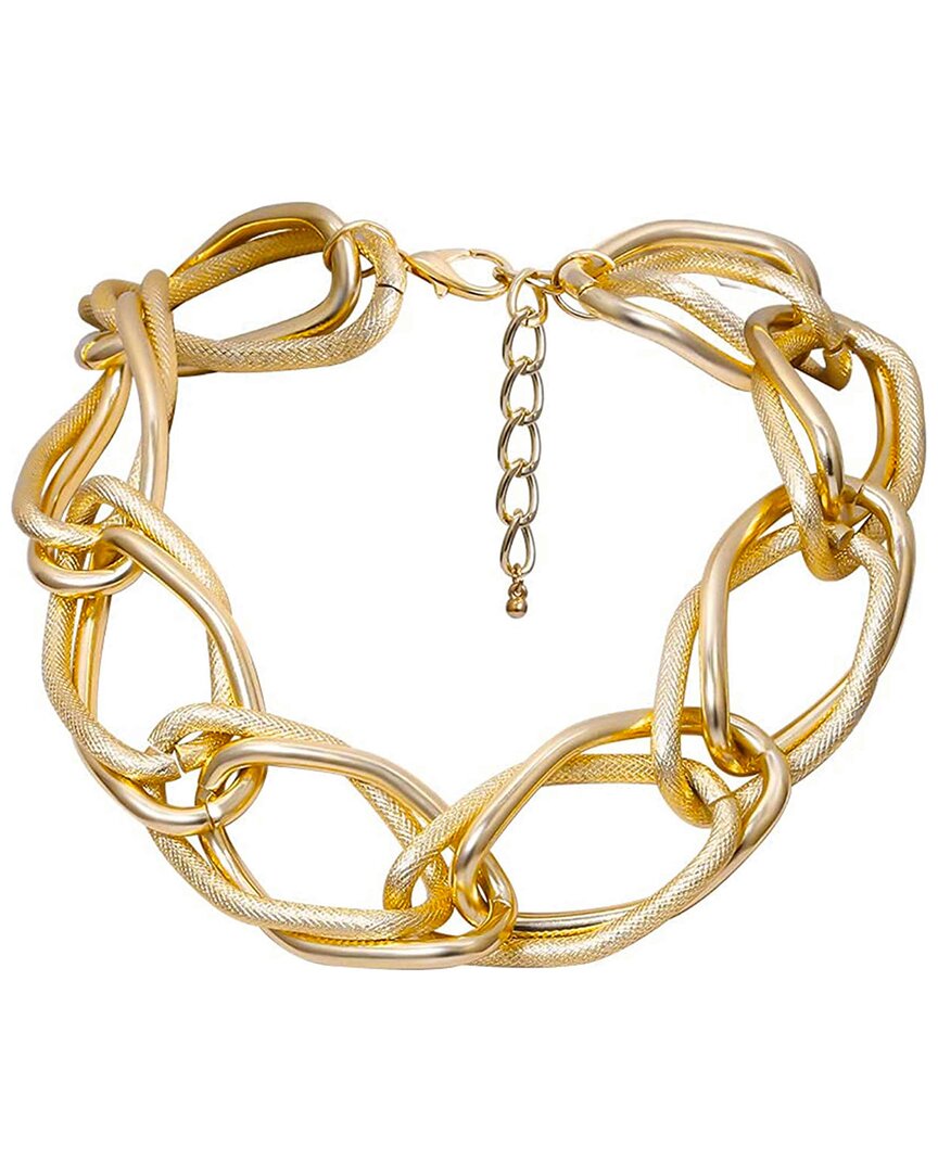 Liv Oliver 18k Plated Chunky Open Link Necklace