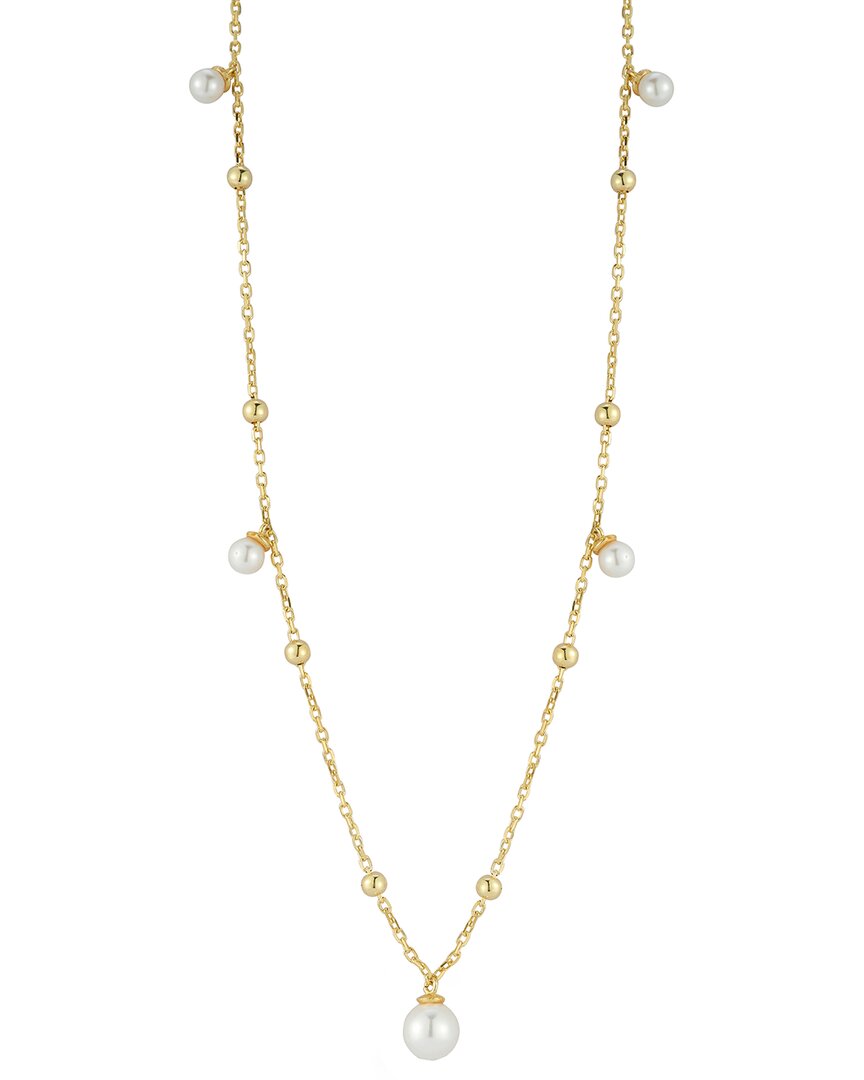 Sphera Milano 14k Over Silver 4-6mm Pearl Charm Necklace