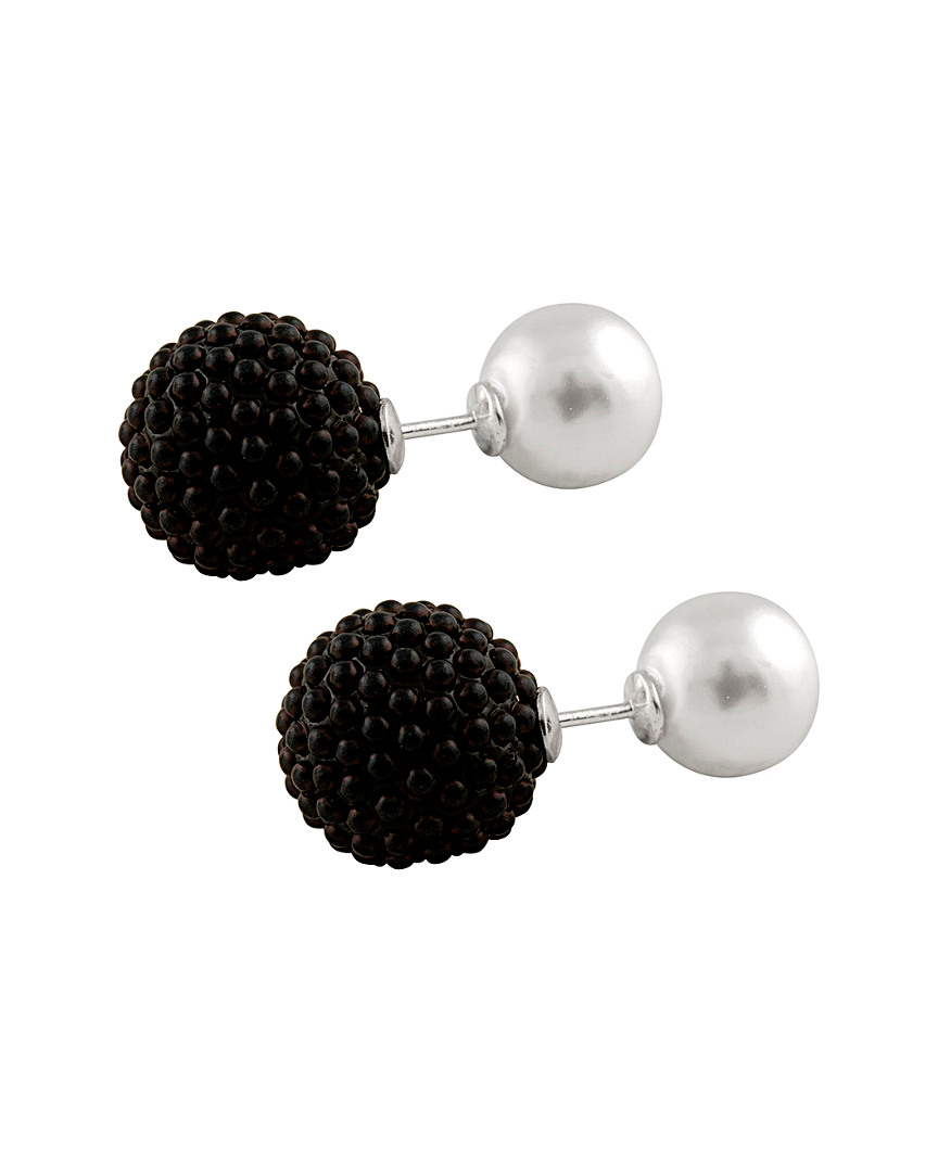 Splendid Pearls Silver 10-14mm Shell Pearl Earrings