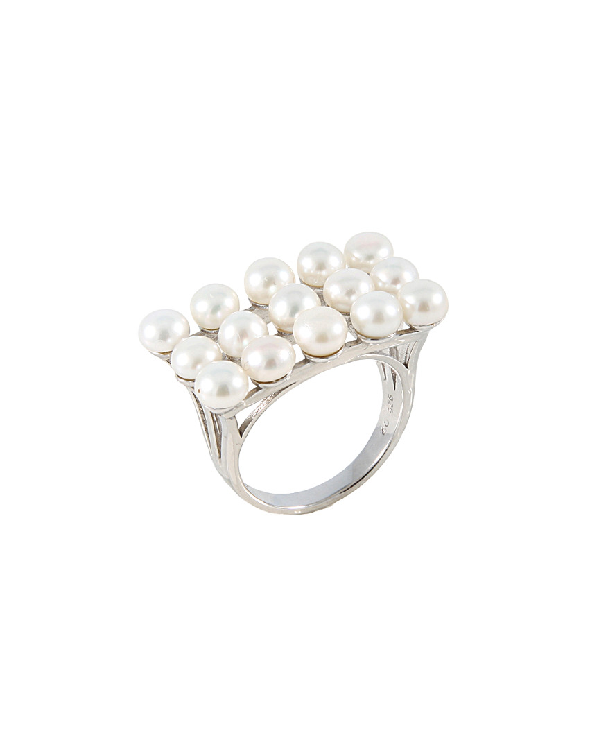 Splendid Pearls Silver 4-4.5mm Freshwater Pearl Ring