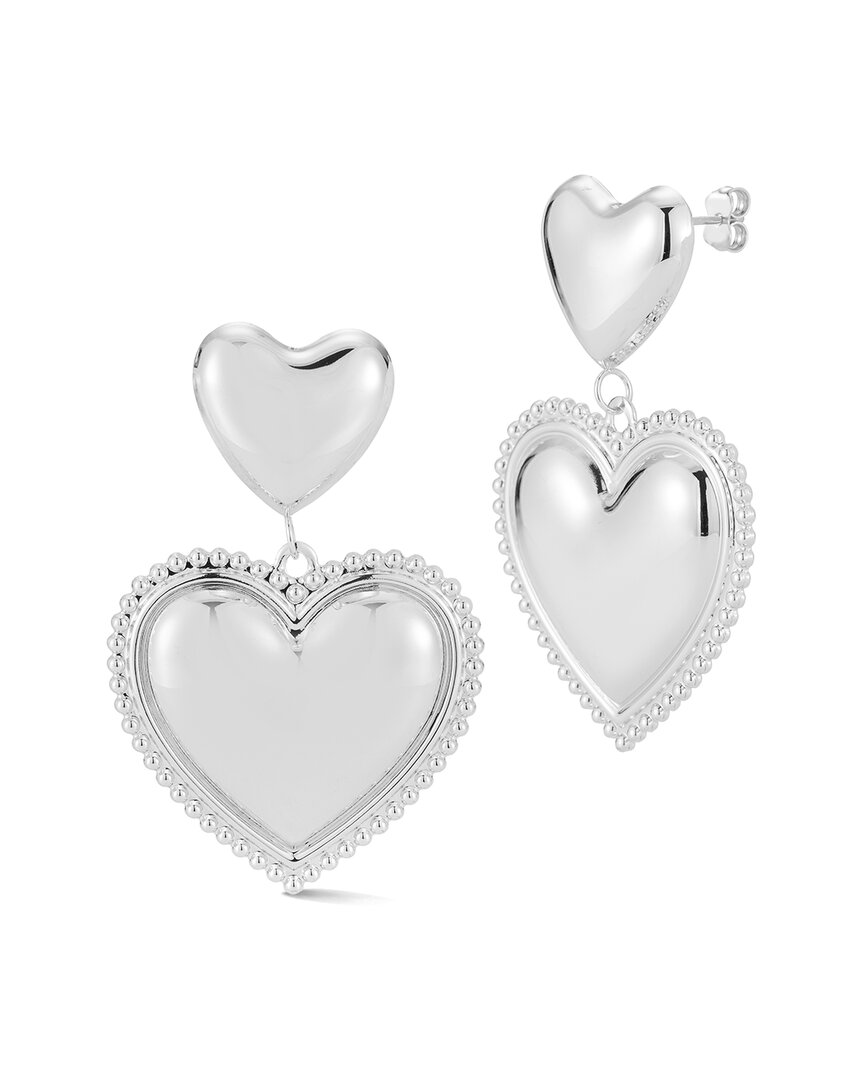 Chloe & Madison Chloe And Madison Jewelry Statement Heart Drop Earrings In Metallic