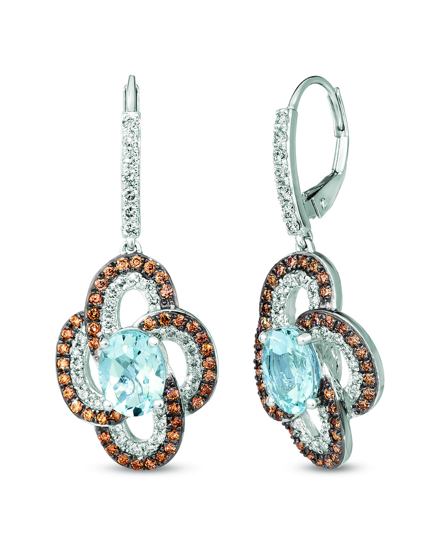 Le Vian 14k 3.28 Ct. Tw. Diamond & Aquamarine Drop Earrings