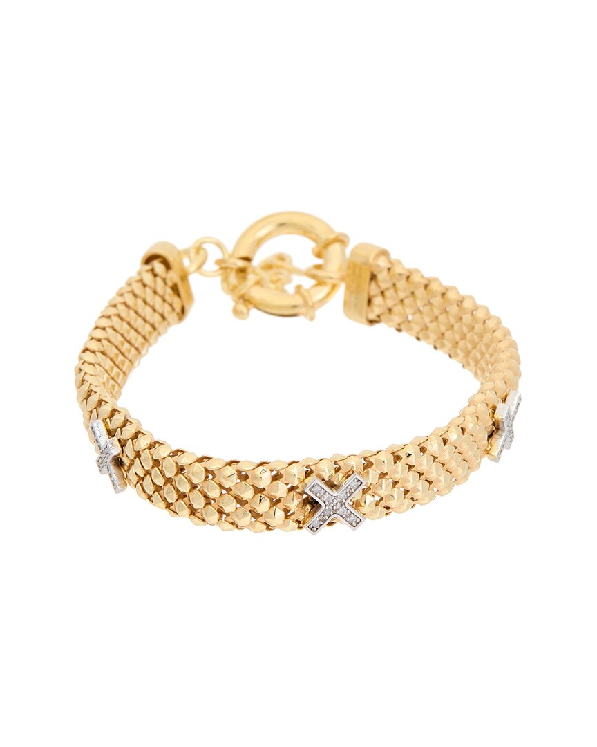 Meshmerise 18k Over Silver 0.12 Ct. Tw. Diamond Bracelet