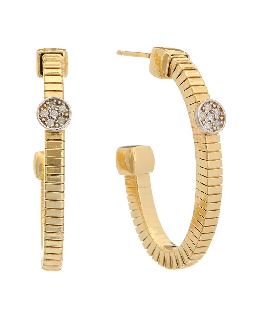 Shop Meshmerise 18k Gold Over Silver 0.12 Ct. Tw. Diamond Earrings