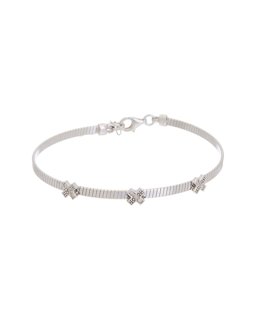 Meshmerise 18k Over Silver 0.09 Ct. Tw. Diamond Bangle