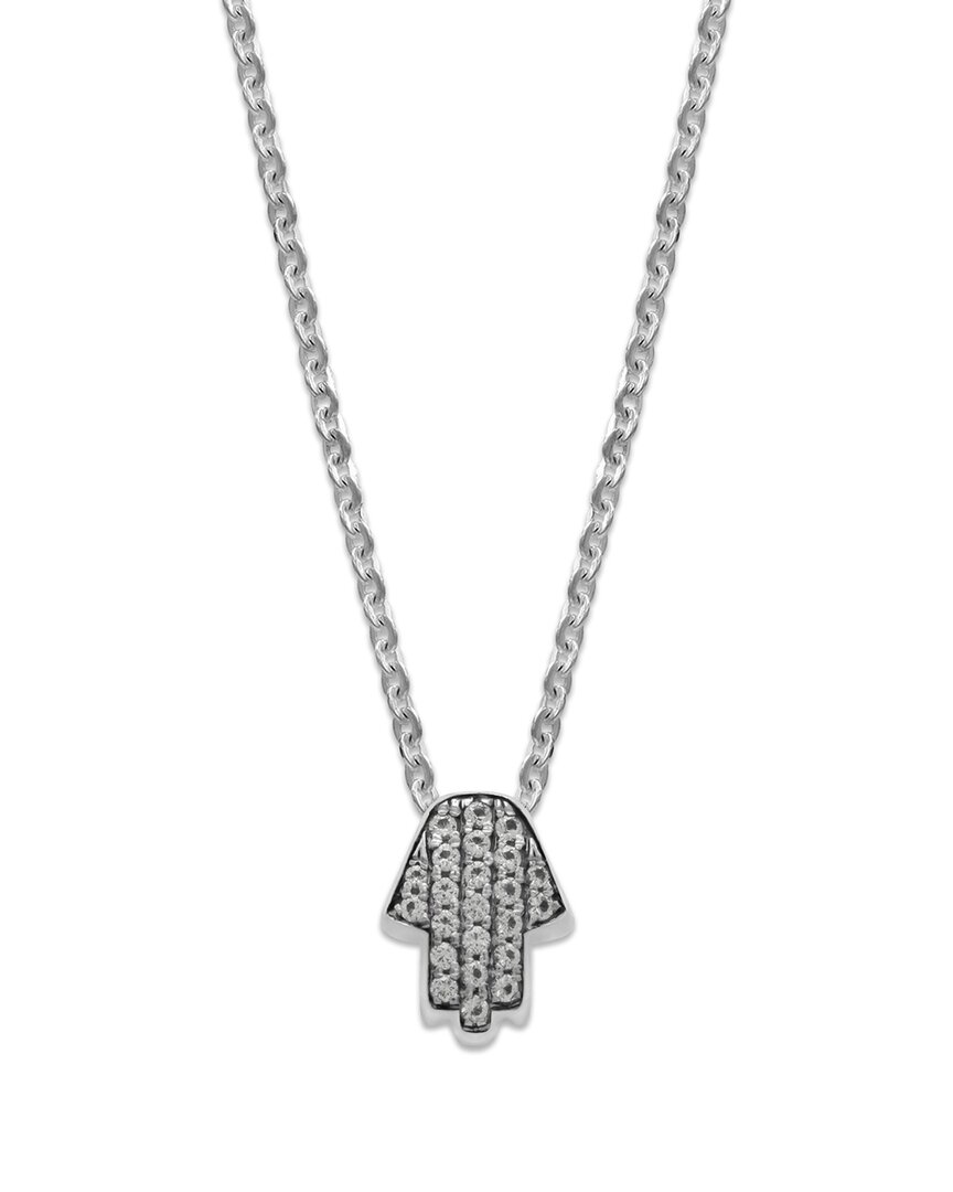 Samuel B. Silver 0.24 Ct. Tw. White Topaz Hamsa Necklace