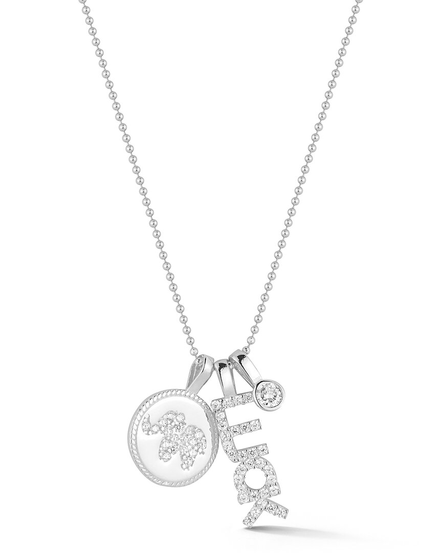 Sphera Milano Silver Cz Luck Charm Necklace