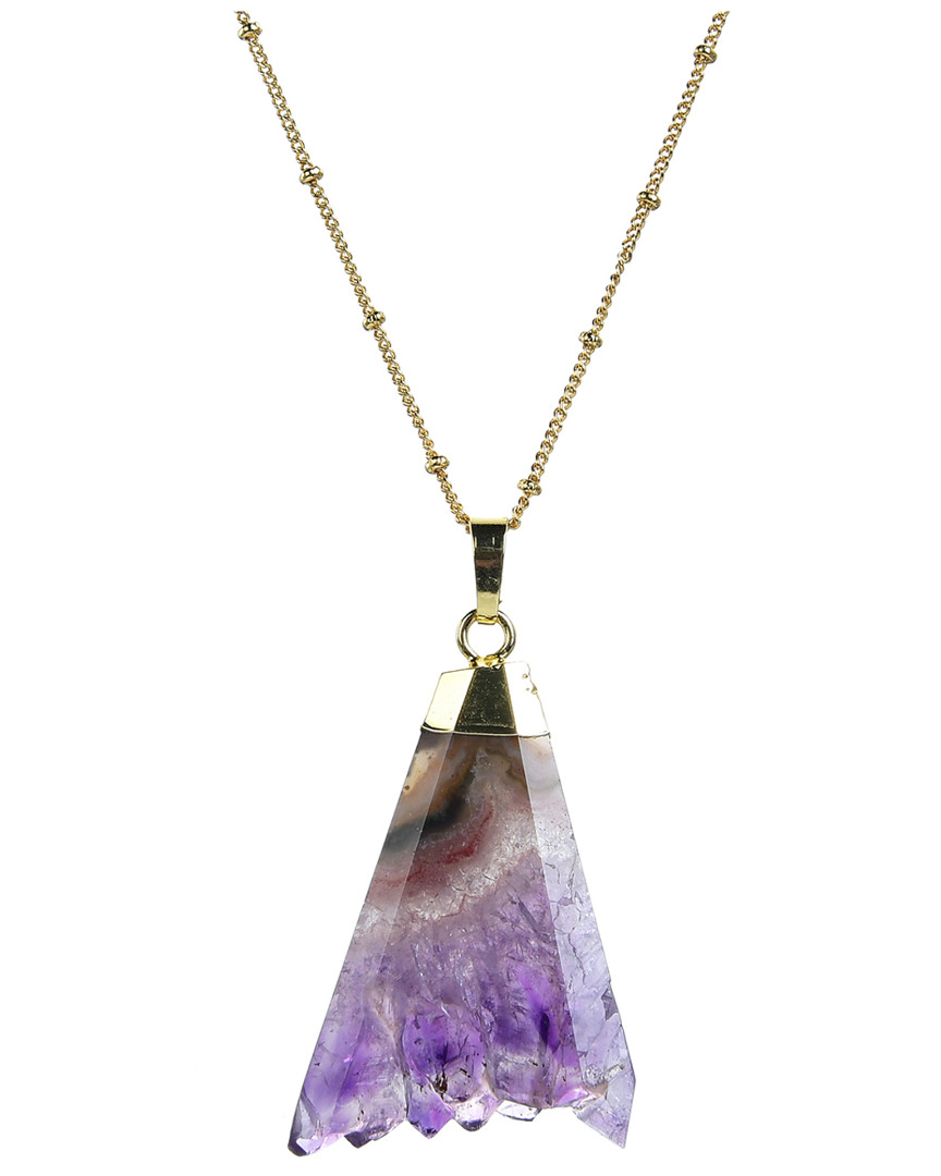 Eye Candy La Raw Amethyst Pendant Necklace