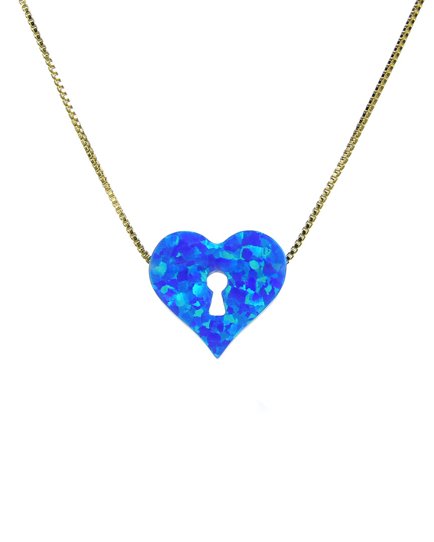 Eye Candy La Silver Opal Heart Necklace