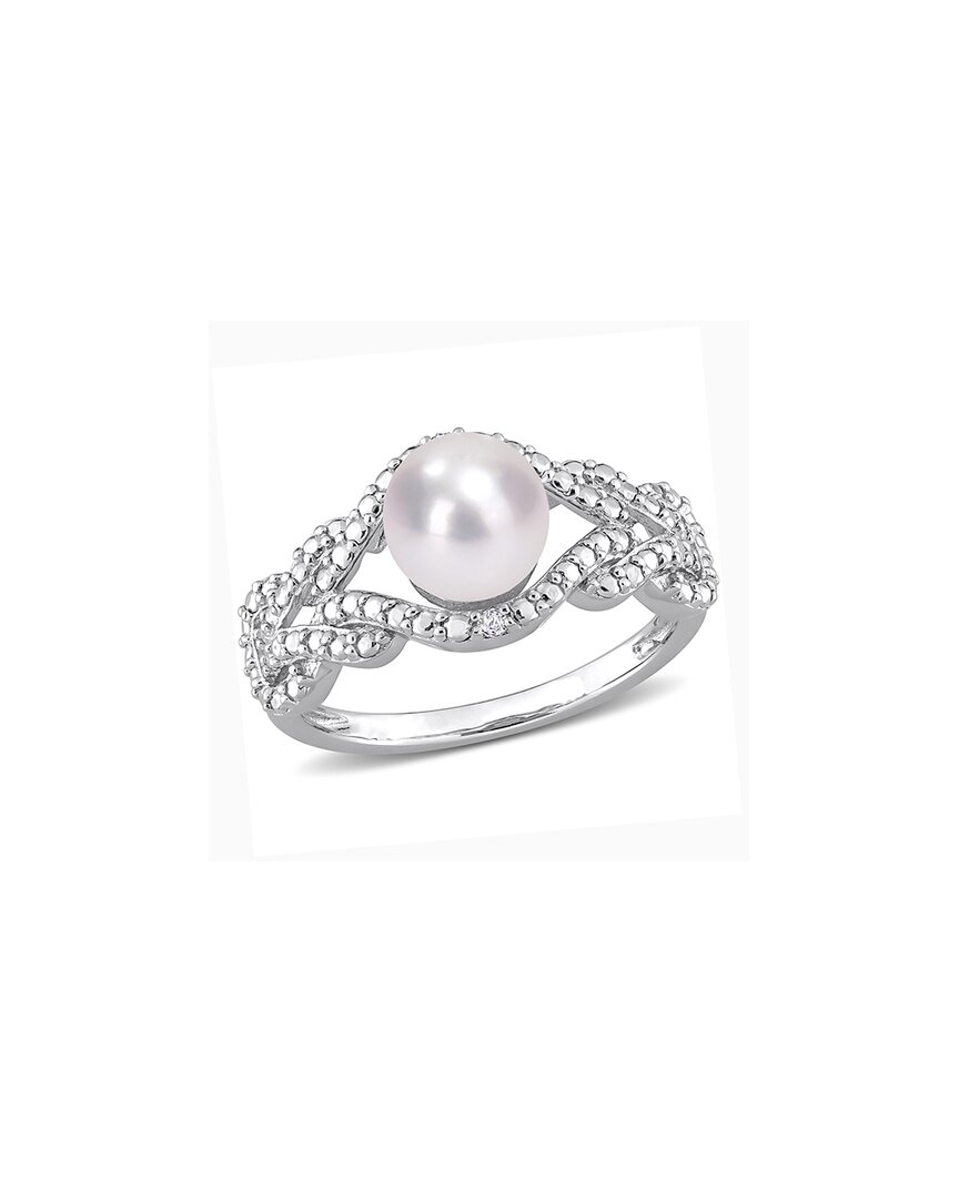 Rina Limor Silver 7-7.5mm Pearl Infinity Ring