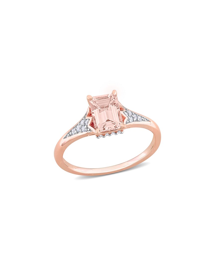 Shop Rina Limor 10k Rose Gold 1.02 Ct. Tw. Diamond & Morganite Ring