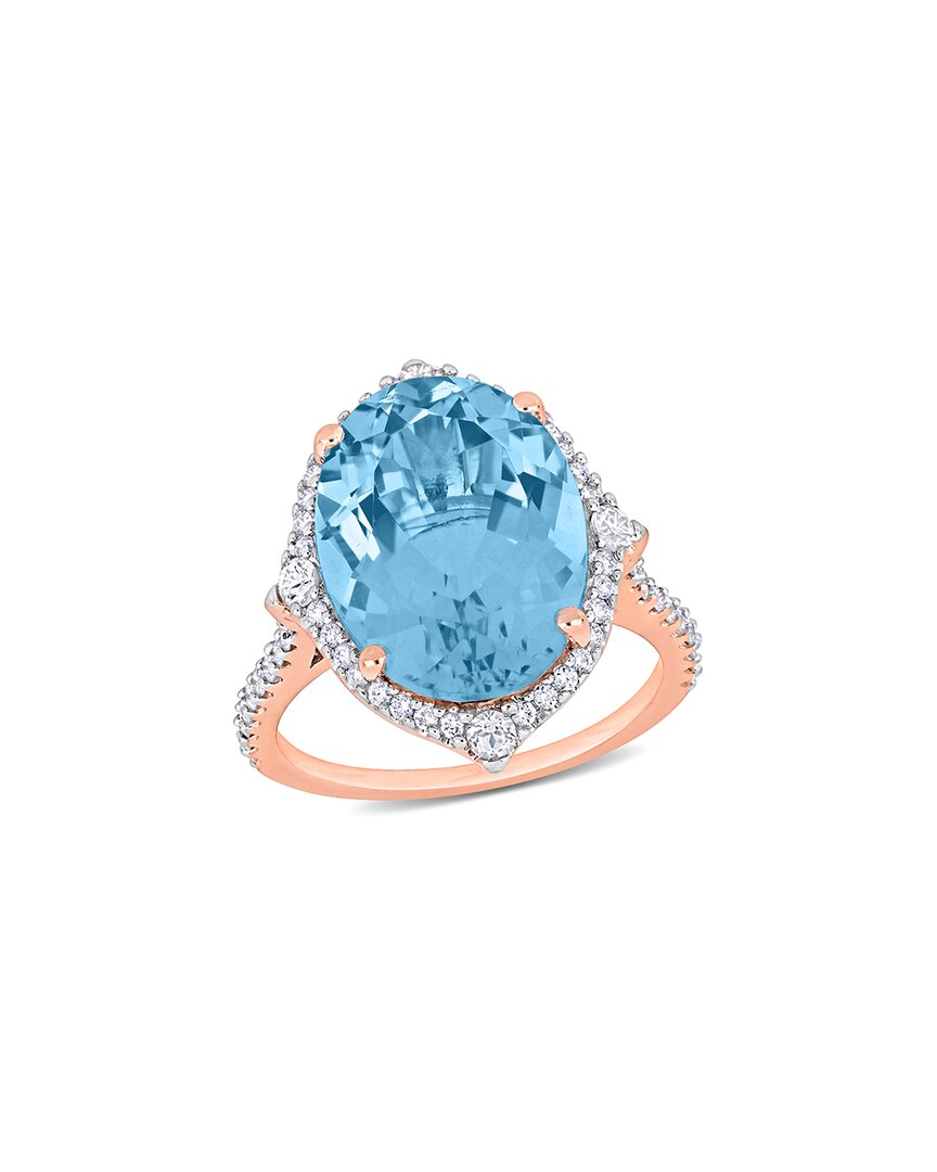 Shop Rina Limor 14k Rose Gold 11.63 Ct. Tw. Diamond & Gemstone Halo Ring