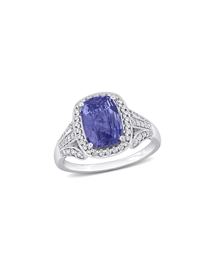 Shop Rina Limor 3.77 Ct. Tw. Diamond & Violet Sapphire Halo Ring