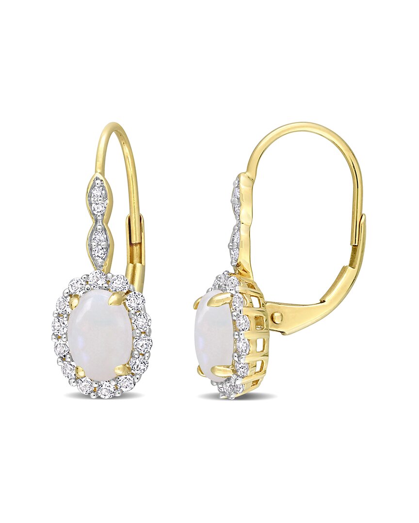 Shop Rina Limor 14k 1.78 Ct. Tw. Diamond & Gemstone Halo Earrings