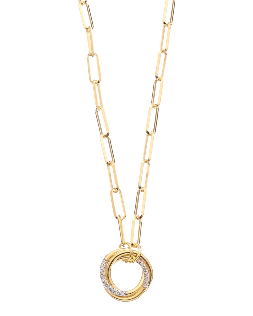 Meshmerise 18k Over Silver 0.12 Ct. Tw. Diamond Necklace In Gold