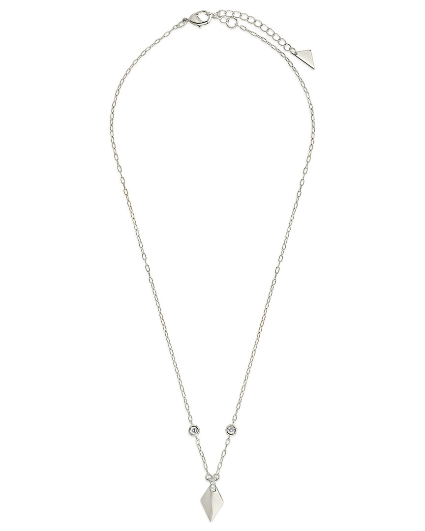 Sterling Forever Cz Louise Pendant Necklace