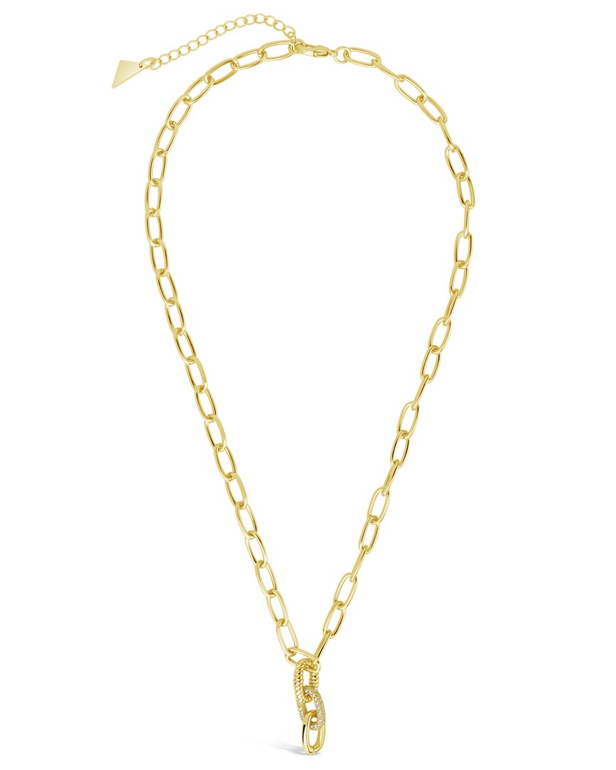 Sterling Forever 14k Plated Cz Sonya Necklace In Gold